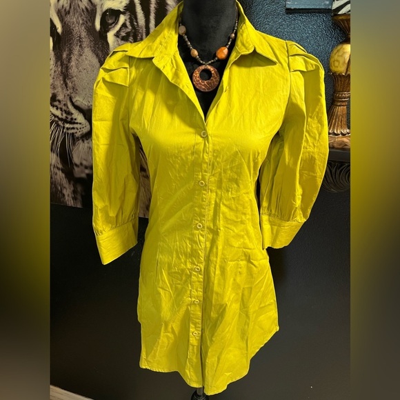 NWT—BOOHOO COTTON POPLIN PUFF SLEEVE SHIRT DRESS SZ 4 - Picture 6 of 11